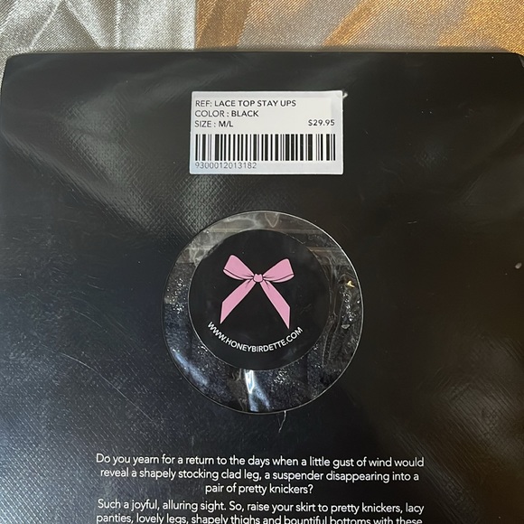 Honey Birdette Black Dentelle Stockings - Picture 4 of 4